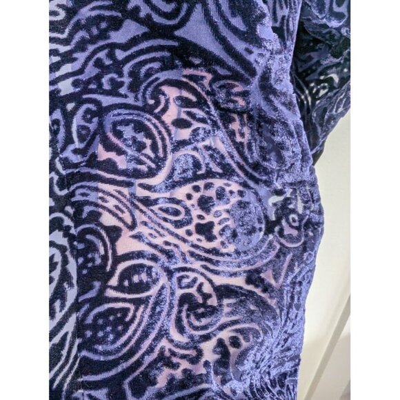 Zara Velvet Burnout Kimono Cardigan Medium Velvet Burnout Whimsigoth Witchy Boho - Picture 6 of 7